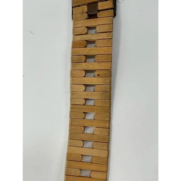 Vintage wooden bamboo leather buckle - Picture 4 of 6
